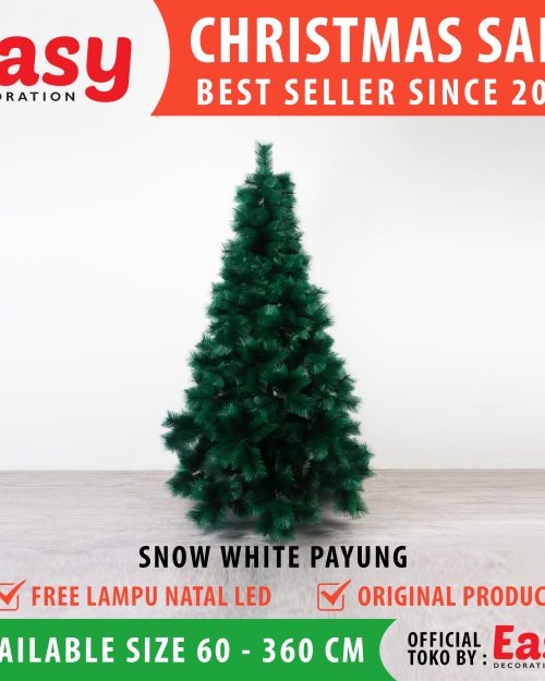 Pohon Natal 6 feet - 180 cm Snow White Payung Easy Decoration