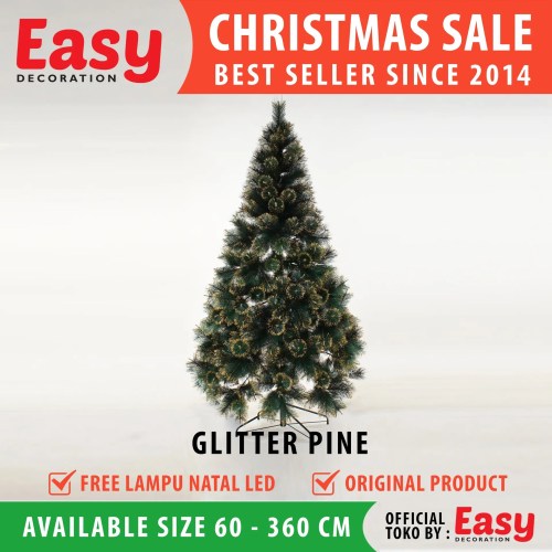Pohon Natal Gliter Pine Ukuran 2 – 12 Feet Christmas Tree