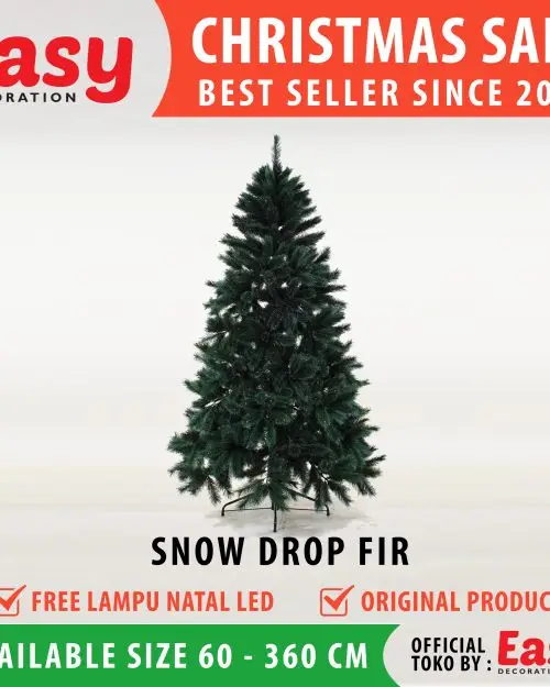 Pohon Natal 6 feet - 180 cm Snow Drop Fir Easy Decoration