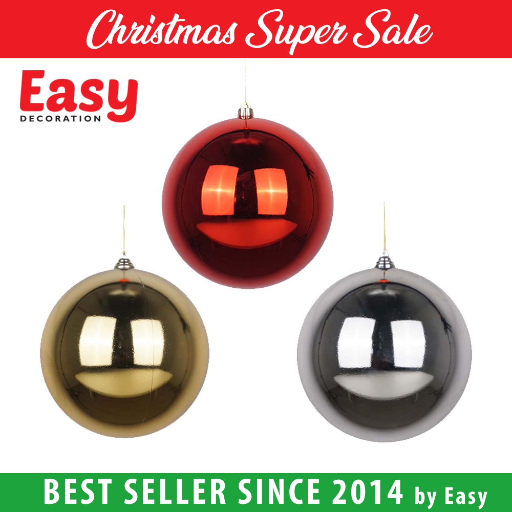 Bola Natal 12 cm Christmas Decoration Balls 1 Pcs Easy Decoration