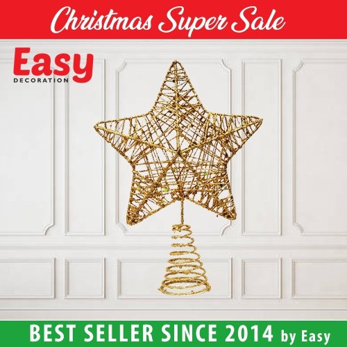 Dekorasi Bintang Natal Besi Sedang 22 cm Star Easy Decoration