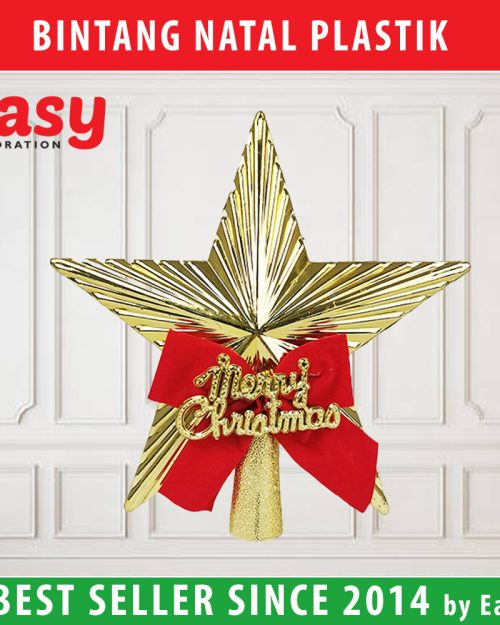 Dekorasi Bintang Natal Plastik 20 cm Star Easy Decoration