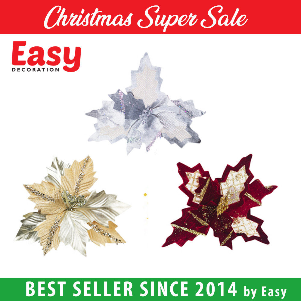 Bunga Hiasan Pohon Natal Dekorasi Ornament Easy Decoration