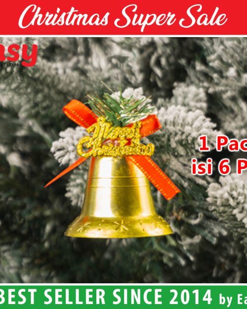 Lonceng Natal Gantungan Dekorasi Hiasan Bell Plastik isi 6 Pcs Easy Decoration