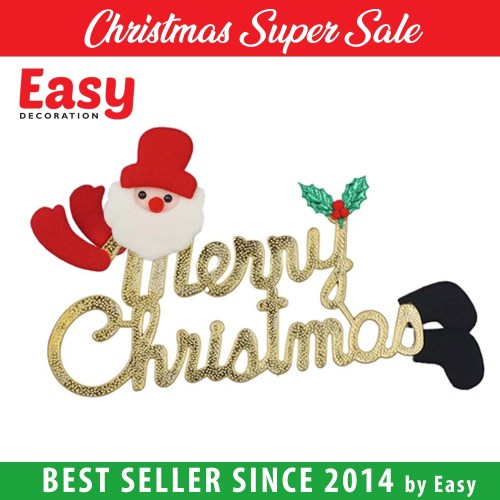 Tulisan Merry Christmas Gantungan Besar Hiasan Pohon Natal Easy Decoration