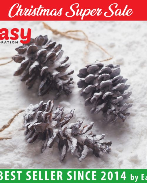 Hiasan Natal Pinus Gantung Salju 8 Pcs Easy Decoration