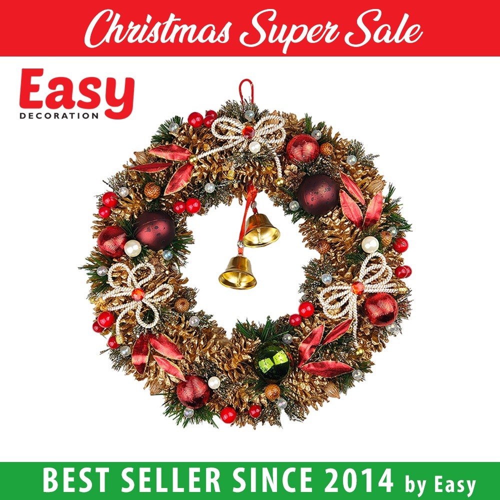 Krans Natal Wreath Full Pinus 40 cm Easy Decoration