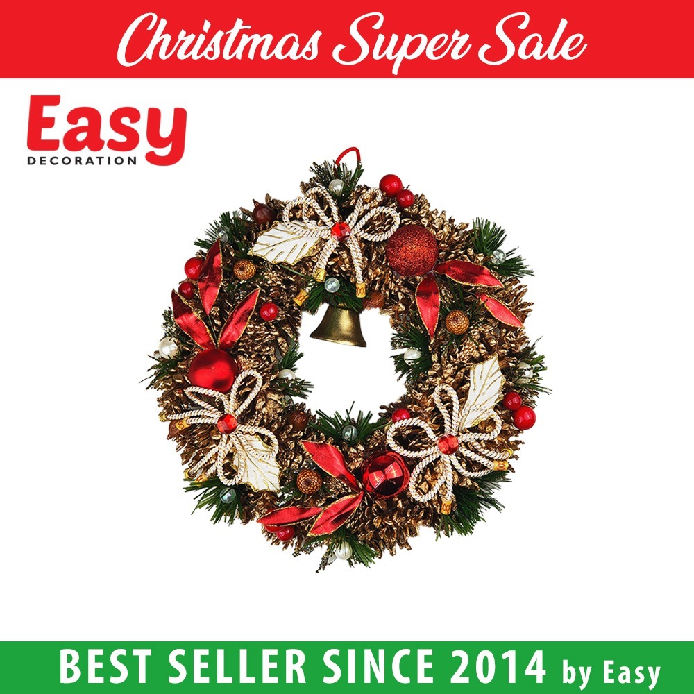 Krans Natal Wreath Full Pinus 30 cm Easy Decoration