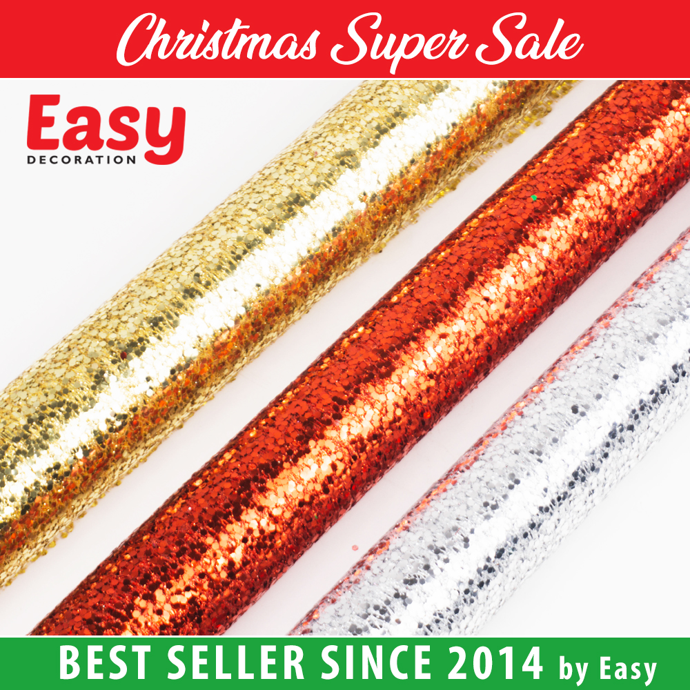 Pita Roll Natal Besar 50 cm Kain Jaring Christmas Easy Decoration