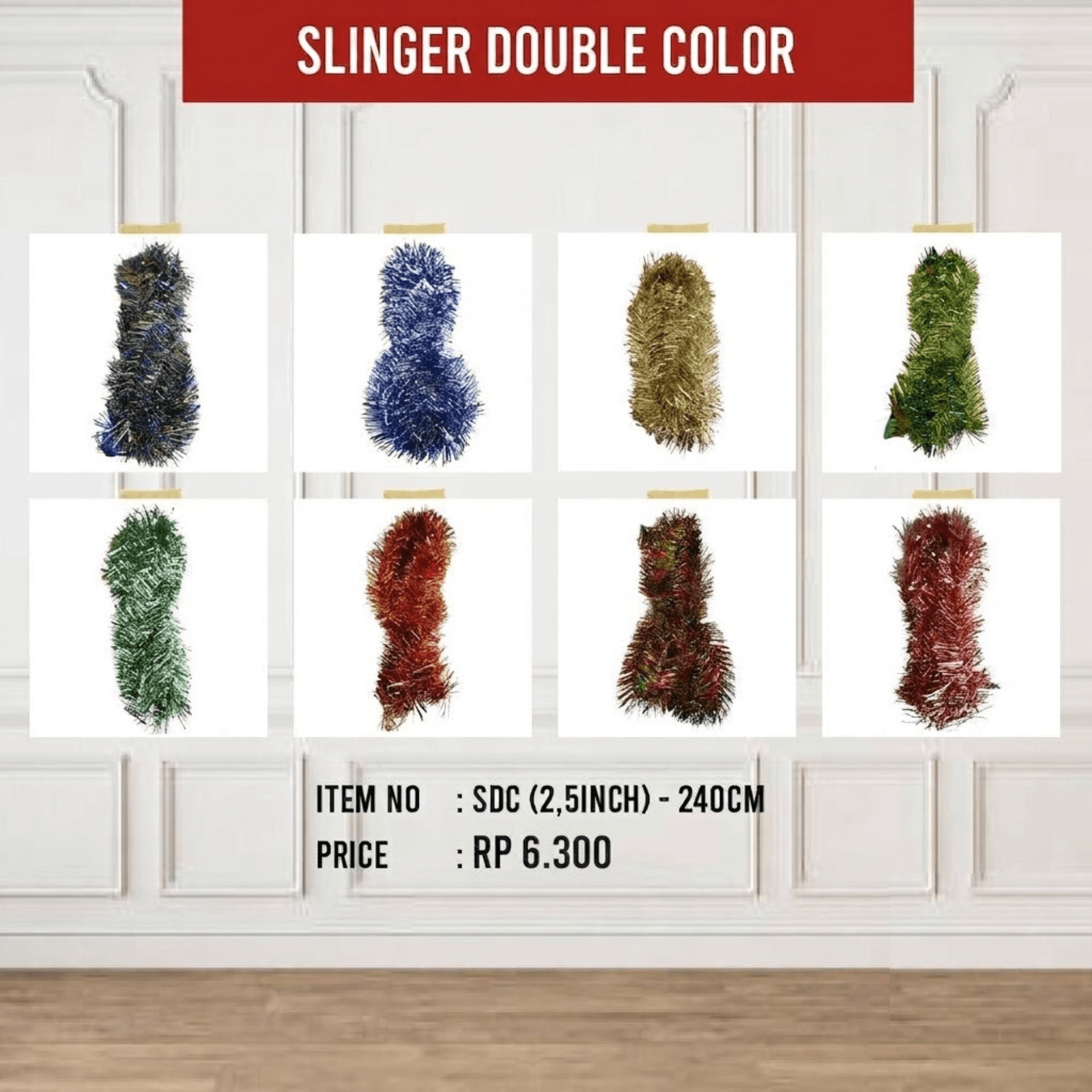 Slinger Natal Tinsel Double Color 2 Meter Easy Decoration