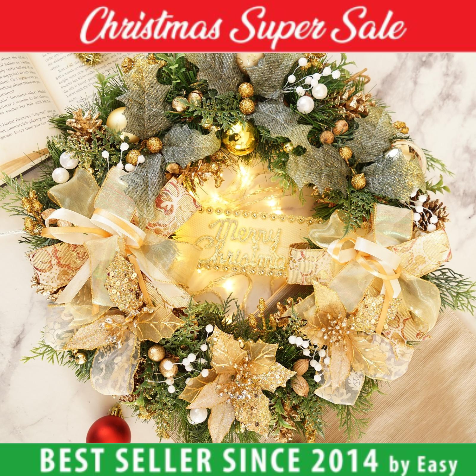 Krans Natal Wreath Queen 40 cm Easy Decoration