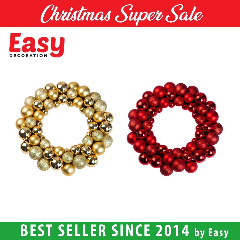 Krans Natal Wreath Bola 34 cm Easy Decoration