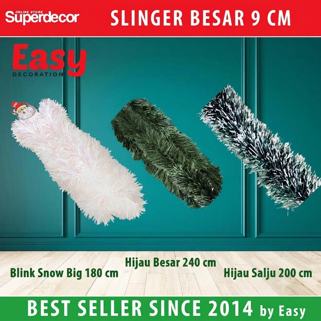 Slinger Natal Tinsel Besar Buntut Tupai Easy Decoration