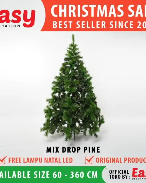 Pohon Natal 6 feet - 180 cm Mix Drop Pine Easy Decoration