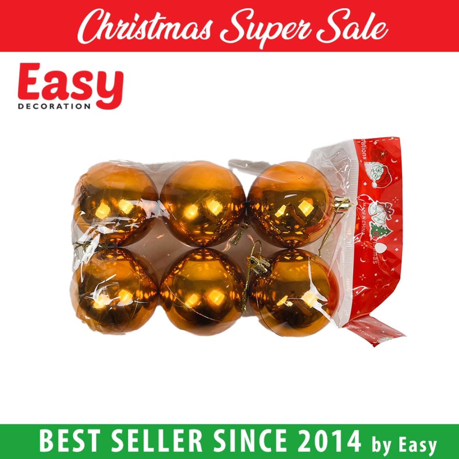 Bola Natal Ukuran 6 Cm Mix Christmas Decoration Ball 12 Pcs / Pack