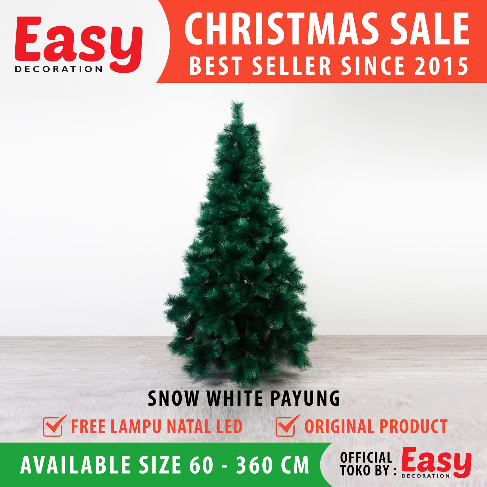 Pohon Natal 5 - 10 Ft / 150 - 300 cm Snow White Payung